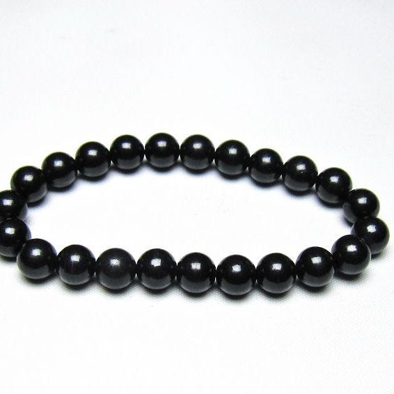 シュンガイト ブレスレット 8mm 一点物 メール便可 111-49684