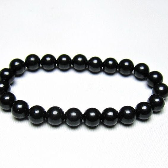 シュンガイト ブレスレット 8mm 一点物 メール便可 111-49685