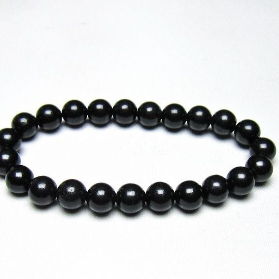 シュンガイト ブレスレット 8mm 一点物 メール便可 111-49687
