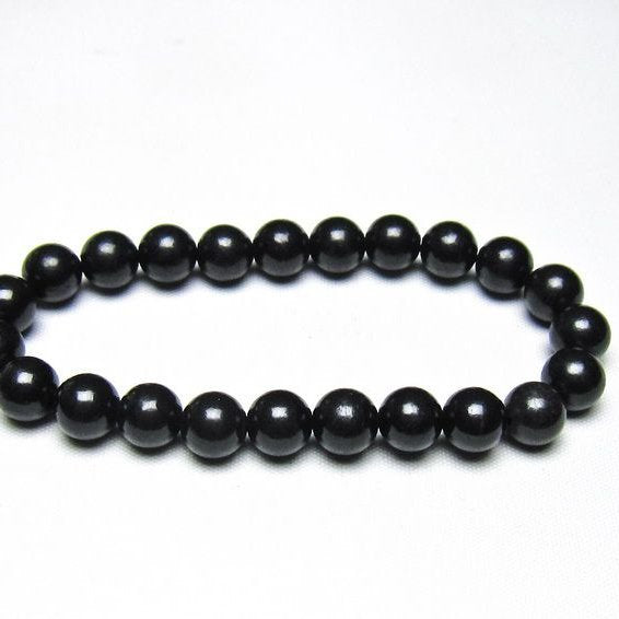 シュンガイト ブレスレット 8mm 一点物 メール便可 111-49688