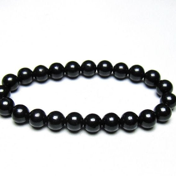 シュンガイト ブレスレット 8mm 一点物 メール便可 111-49694
