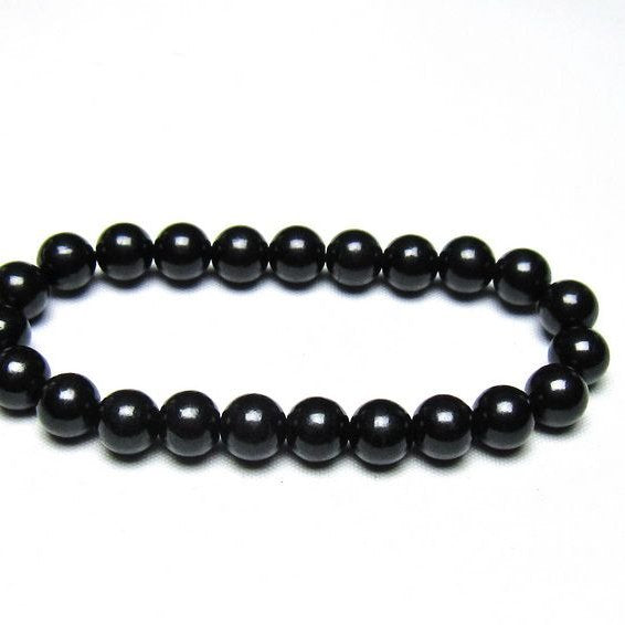 シュンガイト ブレスレット 8mm 一点物 メール便可 111-49696