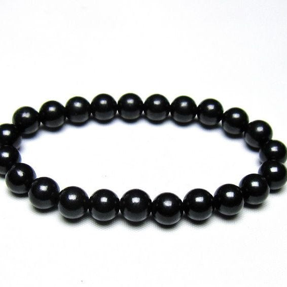 シュンガイト ブレスレット 8mm 一点物 メール便可 111-49698