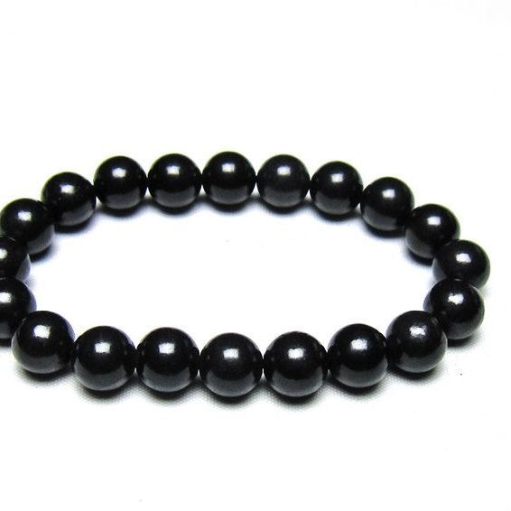 シュンガイト ブレスレット 10mm 一点物 メール便可 111-49713