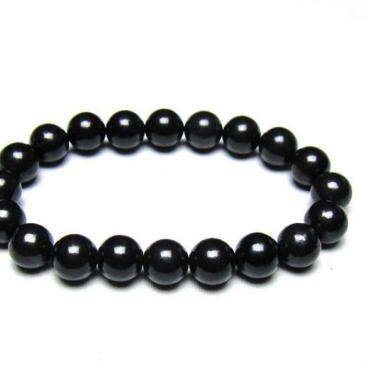 シュンガイト ブレスレット 10mm 一点物 メール便可 111-49713