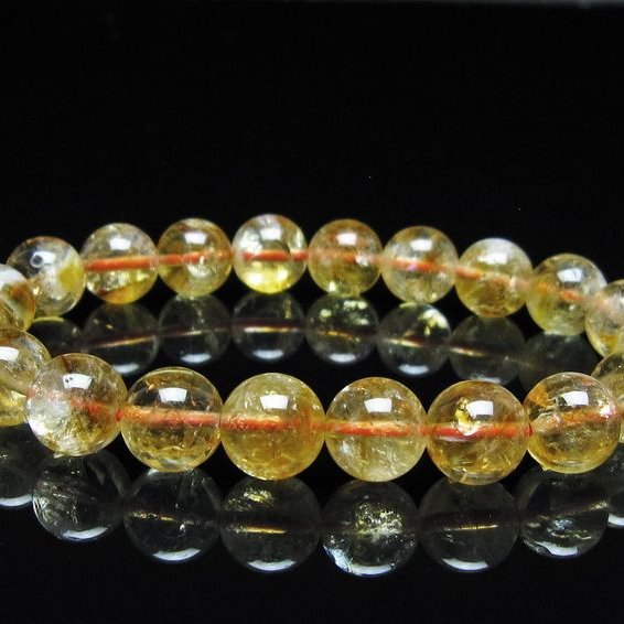 シトリン ブレスレット 虹入り 10mm シトリンクォーツ ブレスメール便可 一点物 111-50399