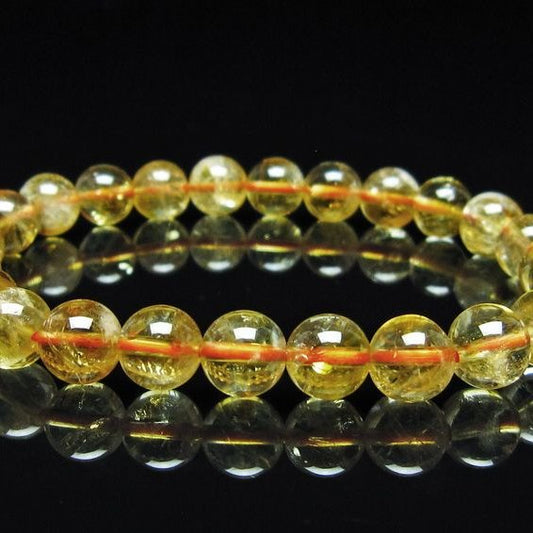 シトリン ブレスレット 虹入り 8mm シトリンクォーツ ブレスメール便可 一点物 111-50406