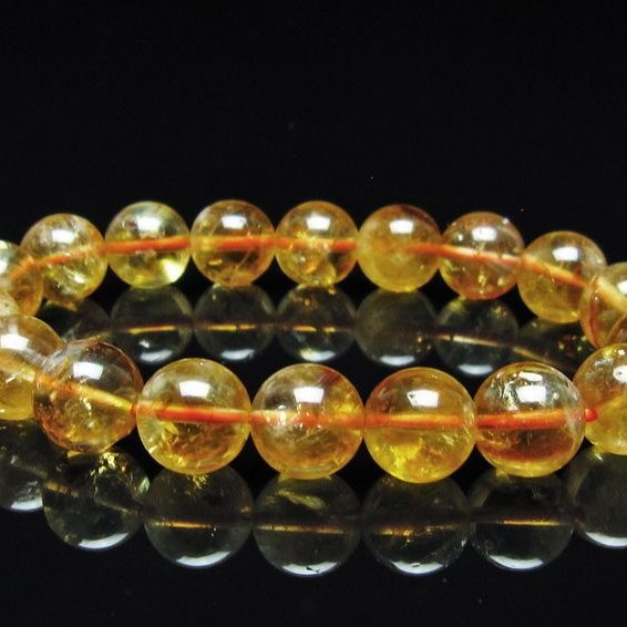 シトリン ブレスレット 虹入り 11mm シトリンクォーツ ブレスメール便可 一点物 111-50428