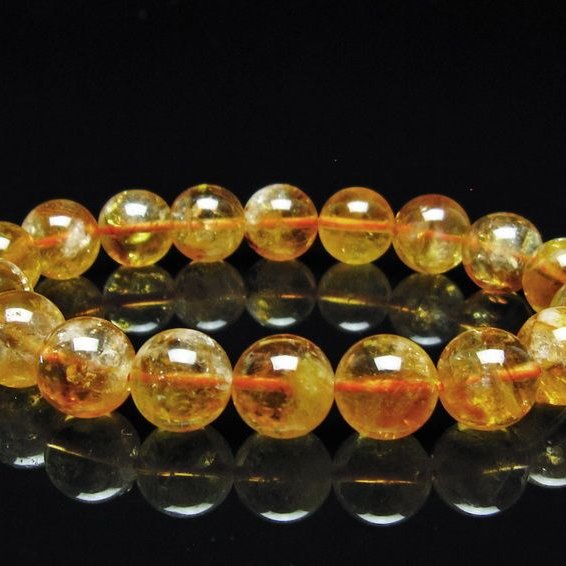 シトリン ブレスレット 虹入り 11mm シトリンクォーツ ブレスメール便可 一点物 111-50429