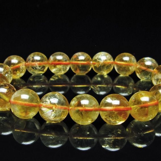シトリン ブレスレット 虹入り 11mm シトリンクォーツ ブレスメール便可 一点物 111-50432