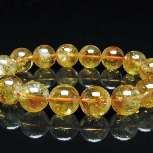 シトリン ブレスレット 虹入り 13mm シトリンクォーツ ブレスメール便可 一点物 111-50442