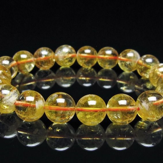 シトリン ブレスレット 虹入り 11mm シトリンクォーツ ブレスメール便可 一点物 111-50479