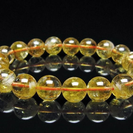 シトリン ブレスレット 虹入り 11mm シトリンクォーツ ブレスメール便可 一点物 111-50479