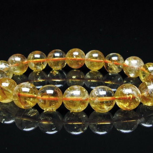 シトリン ブレスレット 虹入り 11mm シトリンクォーツ ブレスメール便可 一点物 111-50500