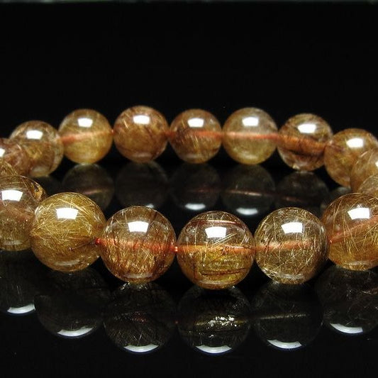 ルチルクォーツ ブレスレット 13mm ブロンズルチル ブレス  一点物 111-50718