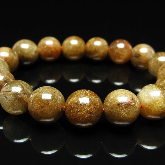 ルチルクォーツ ブレスレット 12mm ブロンズルチル ブレス  一点物 111-50751