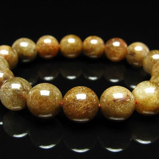 ルチルクォーツ ブレスレット 12mm ブロンズルチル ブレス  一点物 111-50751