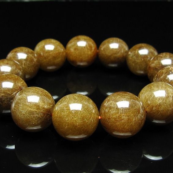 ルチルクォーツ ブレスレット 19mm ブロンズルチル ブレス  一点物 111-50771