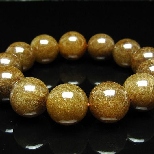 ルチルクォーツ ブレスレット 19mm ブロンズルチル ブレス  一点物 111-50771