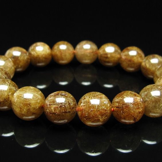 ルチルクォーツ ブレスレット 12mm ブロンズルチル ブレス  一点物 111-50781