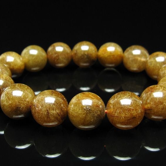 ルチルクォーツ ブレスレット 13mm ブロンズルチル ブレス  一点物 111-50782