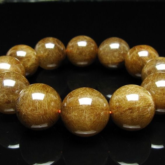 ルチルクォーツ ブレスレット 20mm ブロンズルチル ブレス  一点物 111-50784