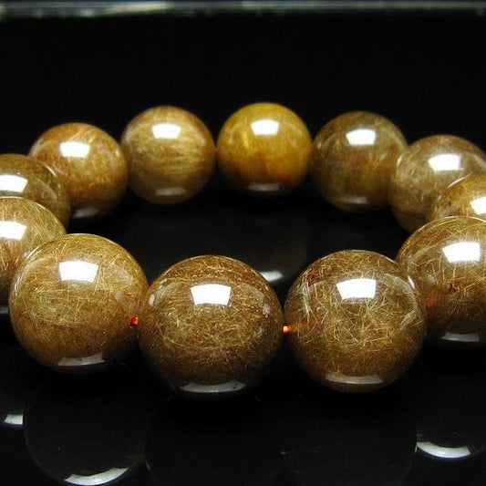 ルチルクォーツ ブレスレット 21mm ブロンズルチル ブレス  一点物 111-50785