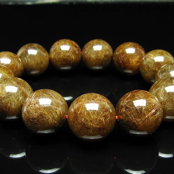 ルチルクォーツ ブレスレット 19mm ブロンズルチル ブレス  一点物 111-50788