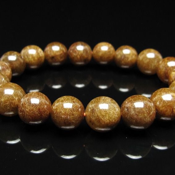 ルチルクォーツ ブレスレット 12mm ブロンズルチル ブレス  一点物 111-50800
