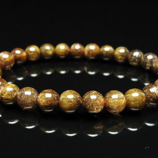 ルチルクォーツ ブレスレット 8mm ブロンズルチル ブレス  一点物 111-50804