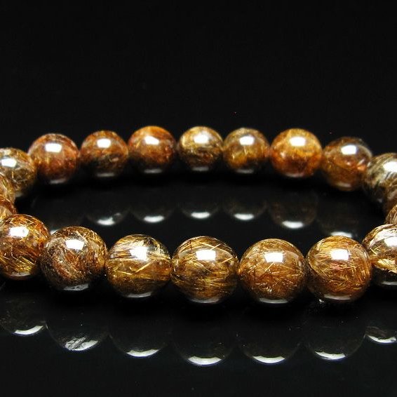 ルチルクォーツ ブレスレット 10mm ブロンズルチル ブレス  一点物 111-50826