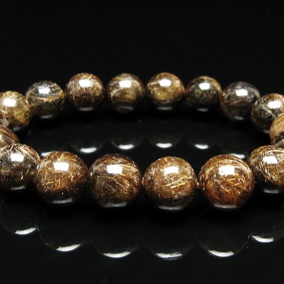 ルチルクォーツ ブレスレット 11mm ブロンズルチル ブレス  一点物 111-50829