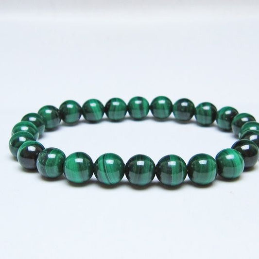 マラカイト ブレスレット 8mmメール便可 一点物 111-51789