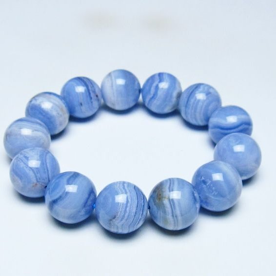 ブルーレースアゲート ブレスレット 18mm  一点物 111-52394