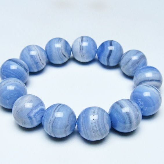 ブルーレースアゲート ブレスレット 18mm  一点物 111-52448