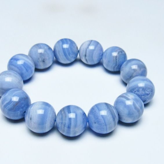 ブルーレースアゲート ブレスレット 18mm  一点物 111-52450