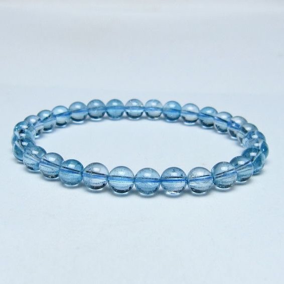 ブルートパーズ ブレスレット 6mm トパーズ 一点物 111-53679