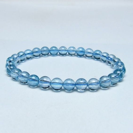 ブルートパーズ ブレスレット 6mm トパーズ 一点物 111-53679