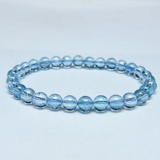 ブルートパーズ ブレスレット 6mm トパーズ 一点物 111-53681