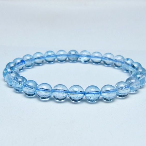 ブルートパーズ ブレスレット 7mm トパーズ 一点物 111-53688