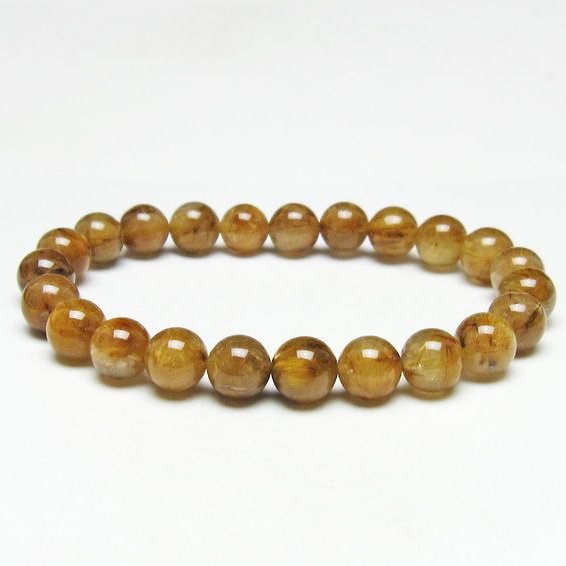 タイチンルチルクォーツ ブレスレット 9mm ルチルクォーツ ブラウンゴールド 111-53766