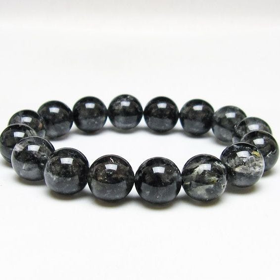 ブラックエレスチャルクォーツ ブレスレット 14mm 一点物 111-53824