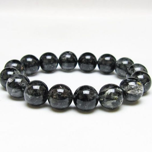 ブラックエレスチャルクォーツ ブレスレット 14mm 一点物 111-53824