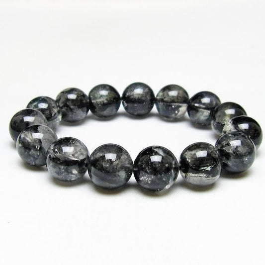 ブラックエレスチャルクォーツ ブレスレット 14mm 一点物 111-53825