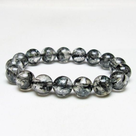 ブラックエレスチャルクォーツ ブレスレット 12mm 一点物 メール便可 111-53831