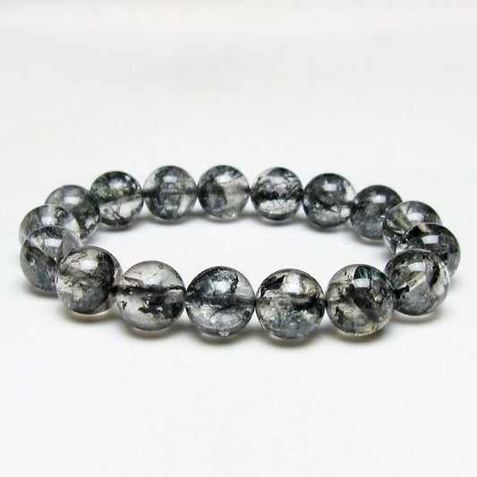 ブラックエレスチャルクォーツ ブレスレット 12mm 一点物 メール便可 111-53831