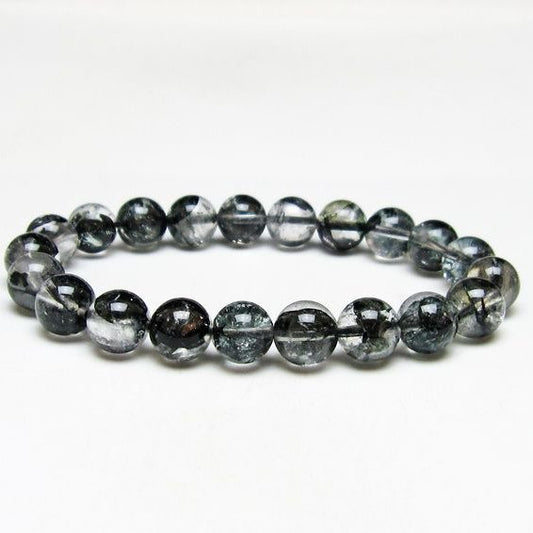 ブラックエレスチャルクォーツ ブレスレット 10mm 一点物 メール便可 111-53832