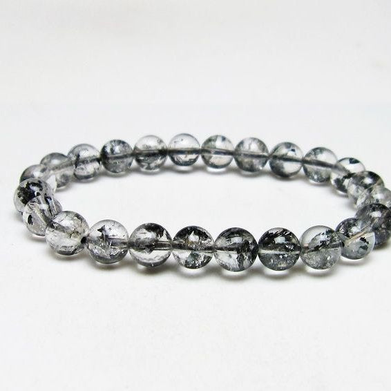 ブラックエレスチャルクォーツ ブレスレット 8mm 一点物 メール便可 111-53836
