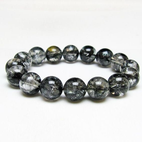 ブラックエレスチャルクォーツ ブレスレット 14mm 一点物 111-53841