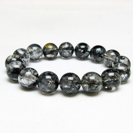 ブラックエレスチャルクォーツ ブレスレット 14mm 一点物 111-53841